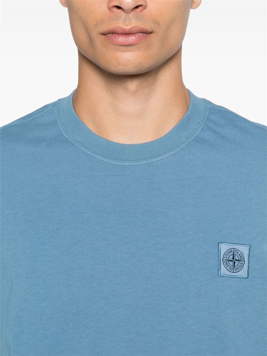Regular-fit short-sleeve t-shirt with compass patch-STONE ISLAND-Verso