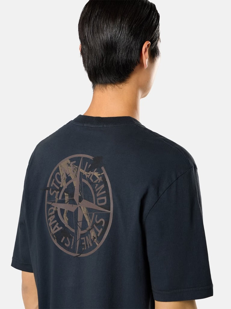 Regular-Fit T-Shirt with Camo Print-STONE ISLAND-Verso