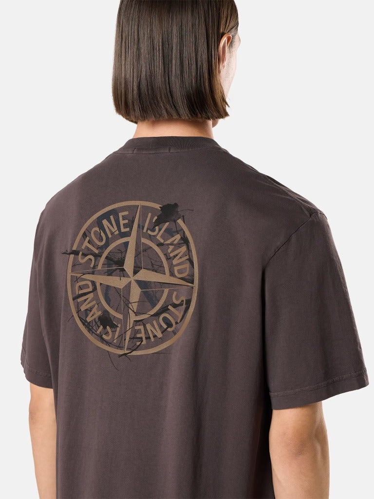 Regular-Fit T-Shirt with Camo Print-STONE ISLAND-Verso