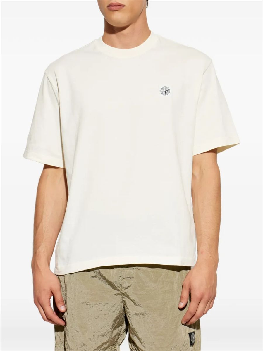Regular-fit t-shirt with compass patch-STONE ISLAND-Verso