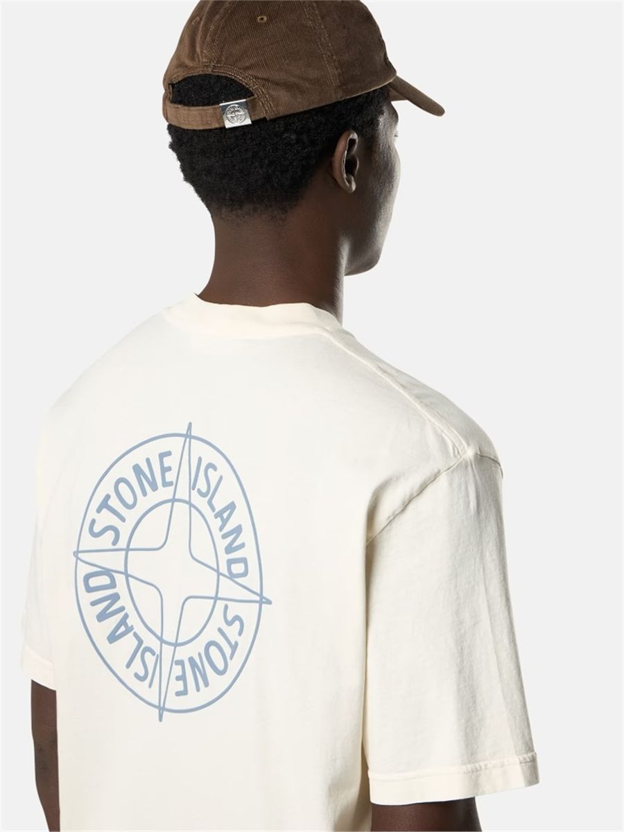 Regular-fit t-shirt with ‘outline compass’ print-STONE ISLAND-Verso