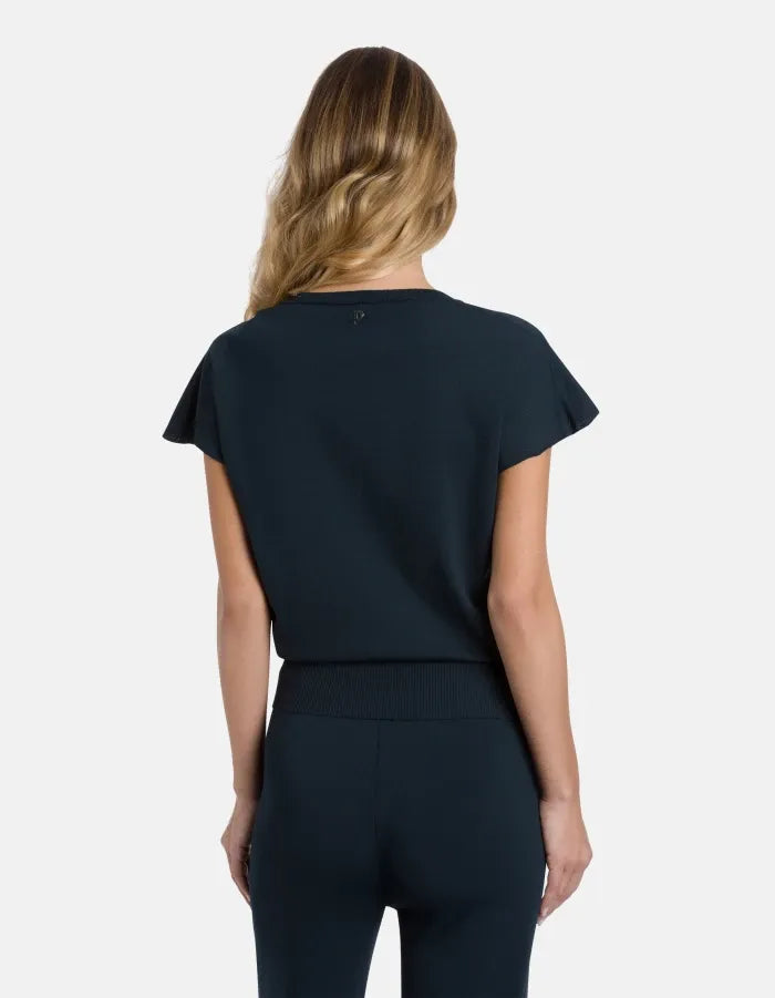 Regular-fit v-neck jumper in viscose-DONDUP-Verso