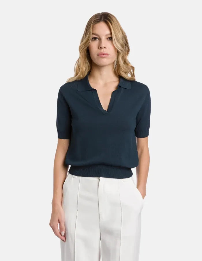 Regular-fit viscose polo shirt-DONDUP-Verso