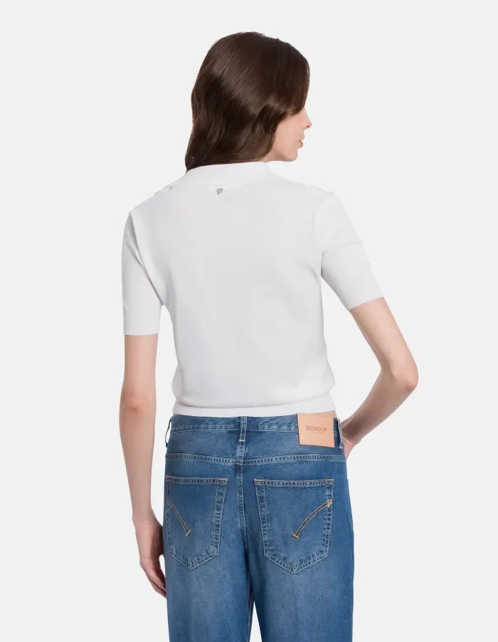 Regular-fit viscose polo shirt-DONDUP-Verso
