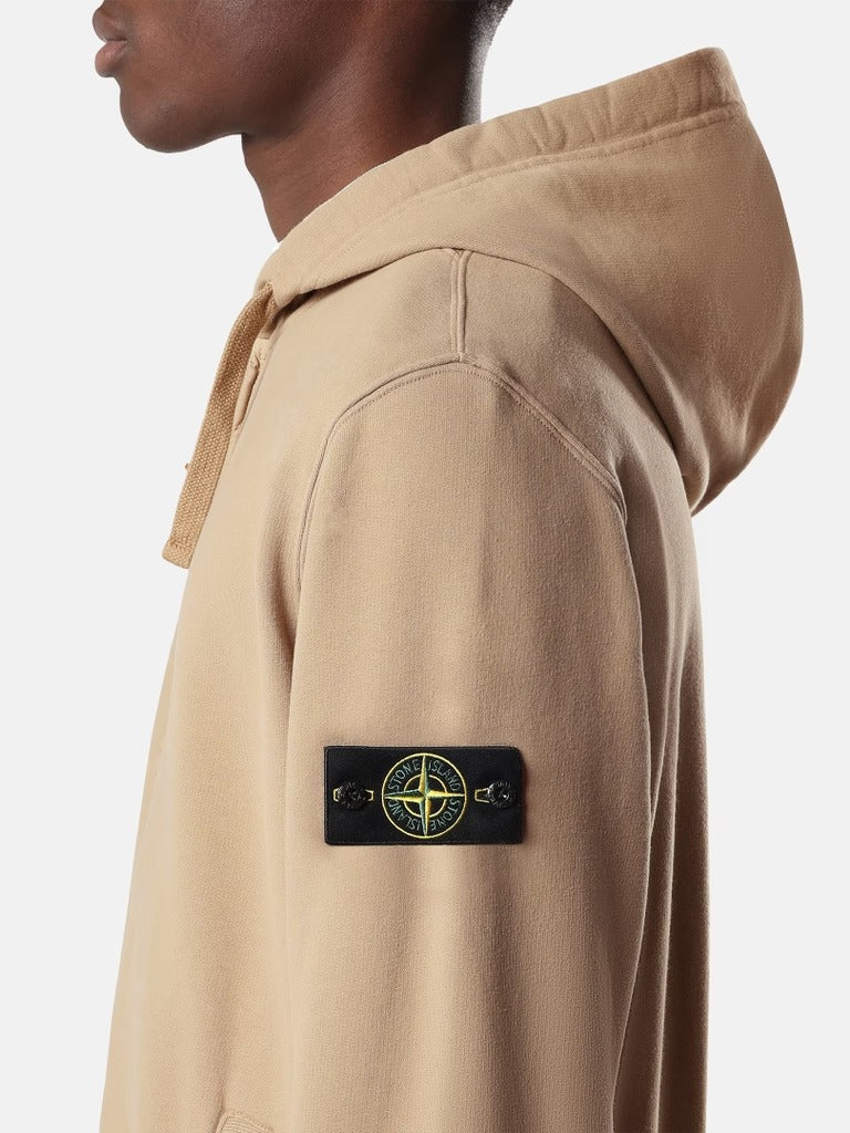 Regular-fit zip-up hooded sweatshirt with ribbed inserts-STONE ISLAND-Verso