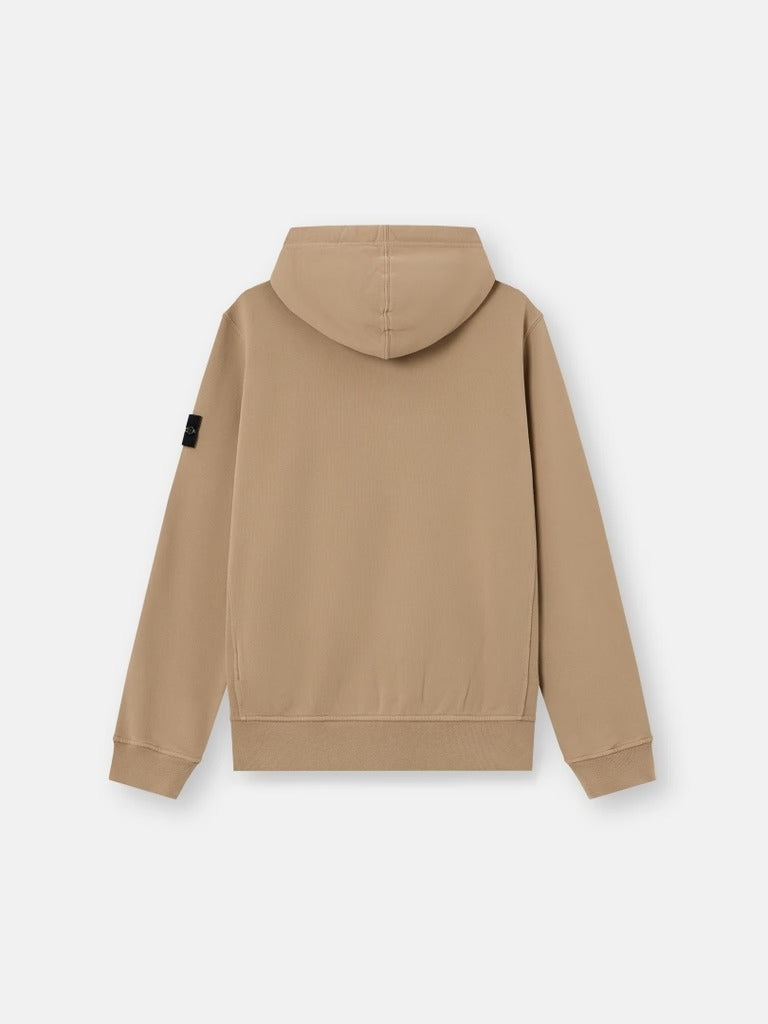 Regular-fit zip-up hooded sweatshirt with ribbed inserts-STONE ISLAND-Verso