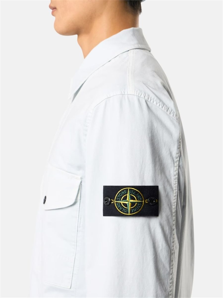Regular-fit zip-up overshirt pocket-STONE ISLAND-Verso