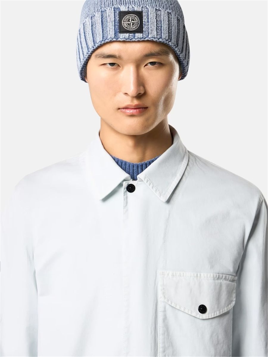 Regular-fit zip-up overshirt pocket-STONE ISLAND-Verso