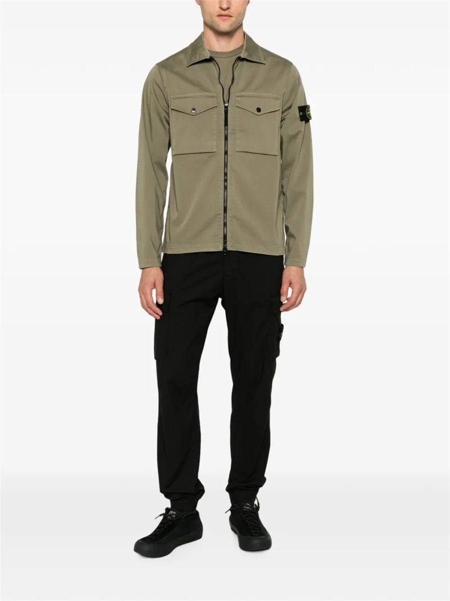 Regular-fit zip-up overshirt with chest pockets-STONE ISLAND-Verso