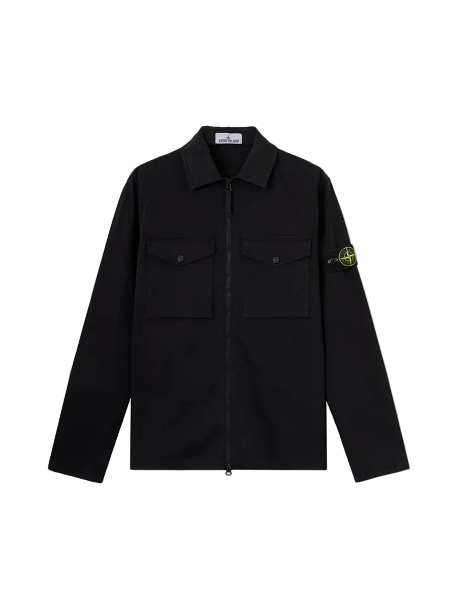 Regular-fit zip-up overshirt with chest pockets-STONE ISLAND-311372-S-Verso