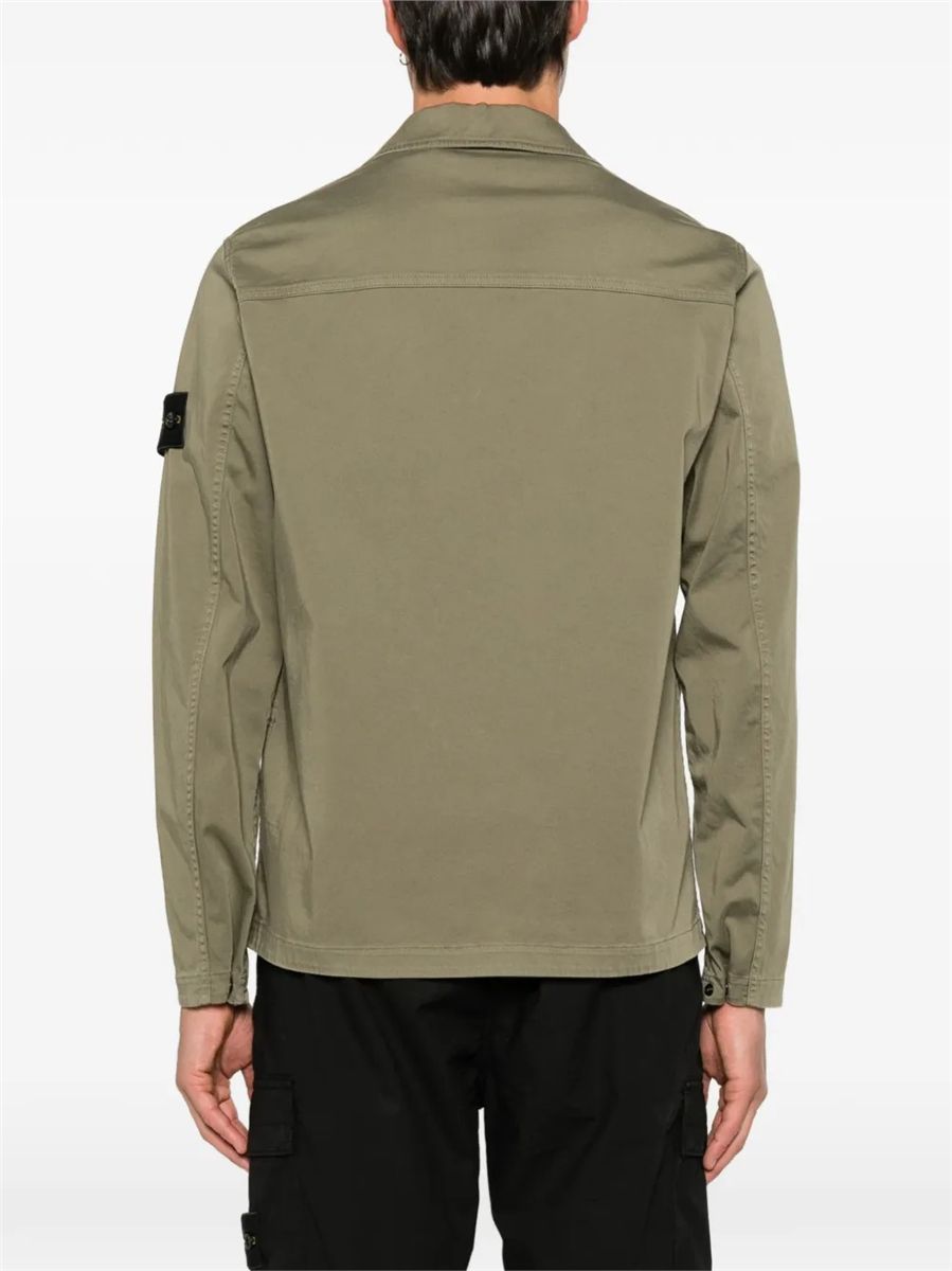 Regular-fit zip-up overshirt with chest pockets-STONE ISLAND-Verso