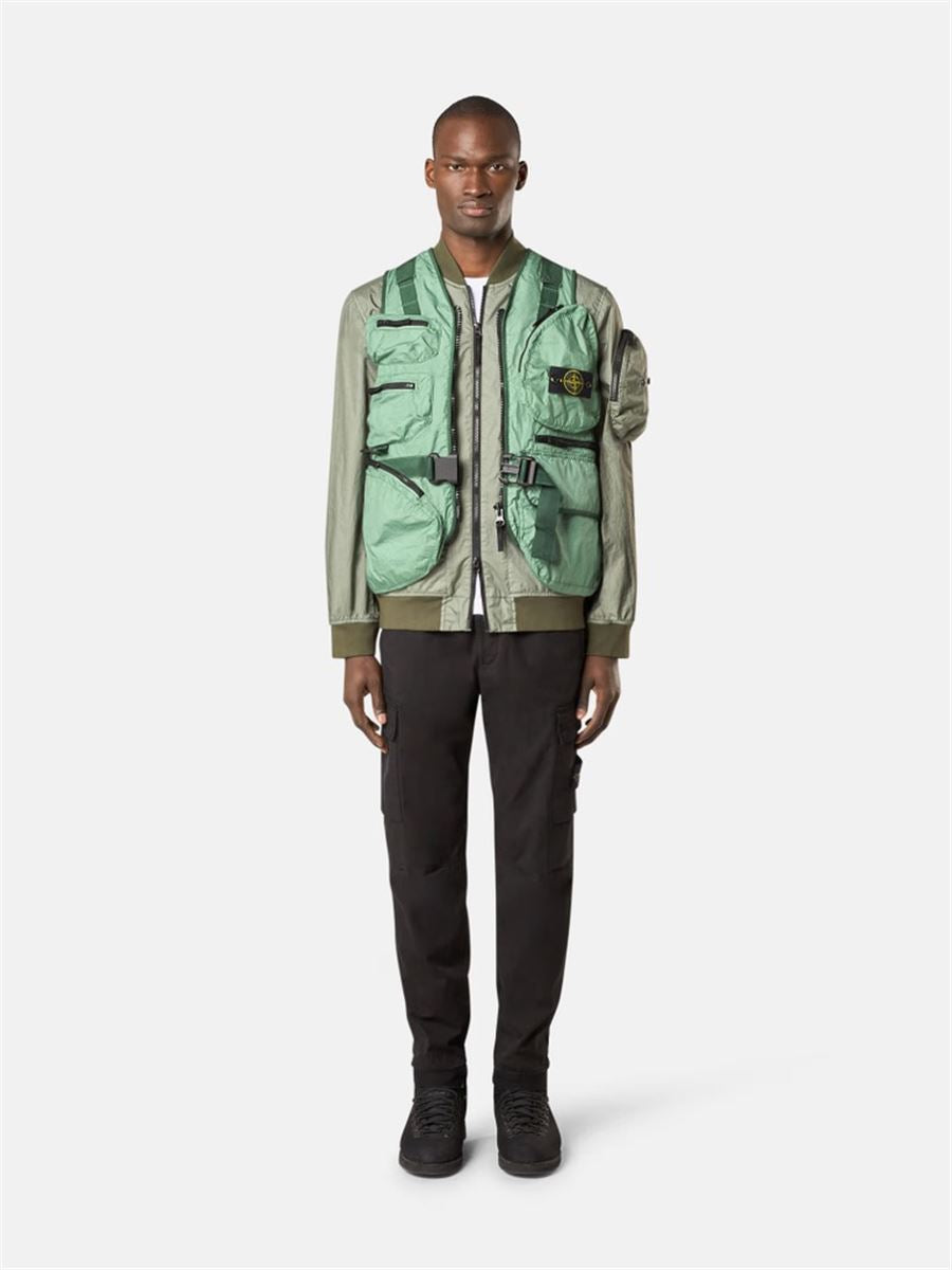 Regular-tapered-fit cargo trousers with zip pockets-STONE ISLAND-Verso