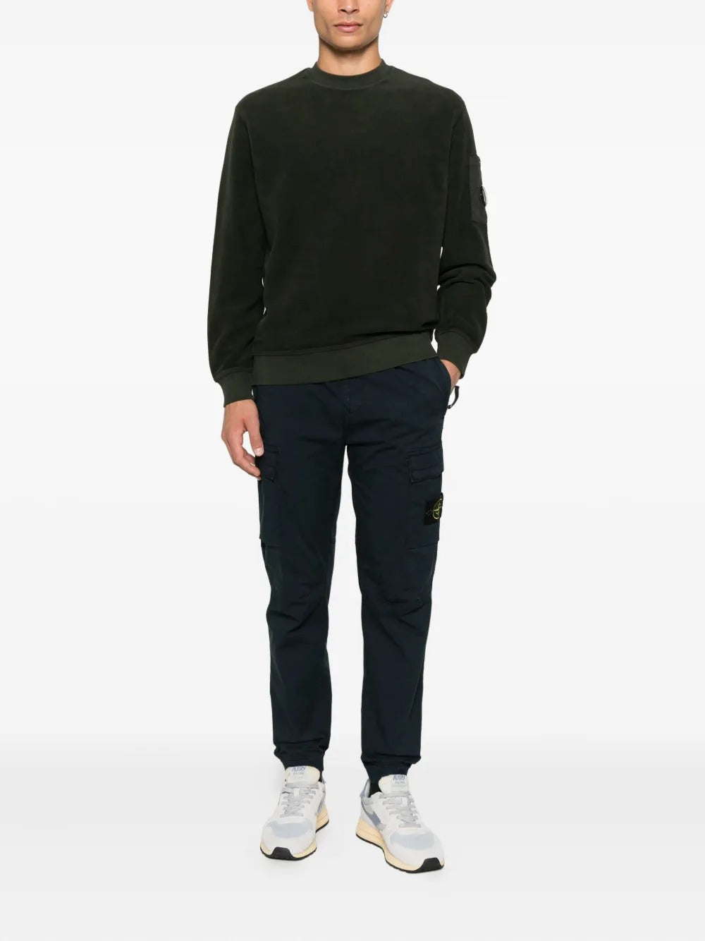 Regular-tapered-fit Cargo Trousers with Zip Pockets-STONE ISLAND-Verso