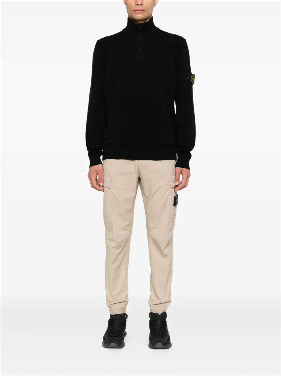 Regular-tapered-fit cargo trousers with zip pockets-STONE ISLAND-Verso