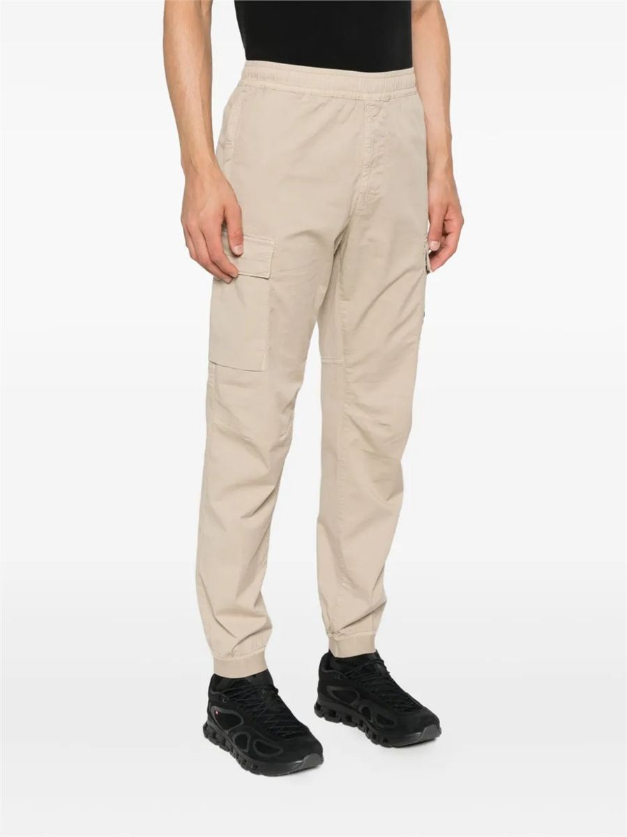 Regular-tapered-fit cargo trousers with zip pockets-STONE ISLAND-Verso