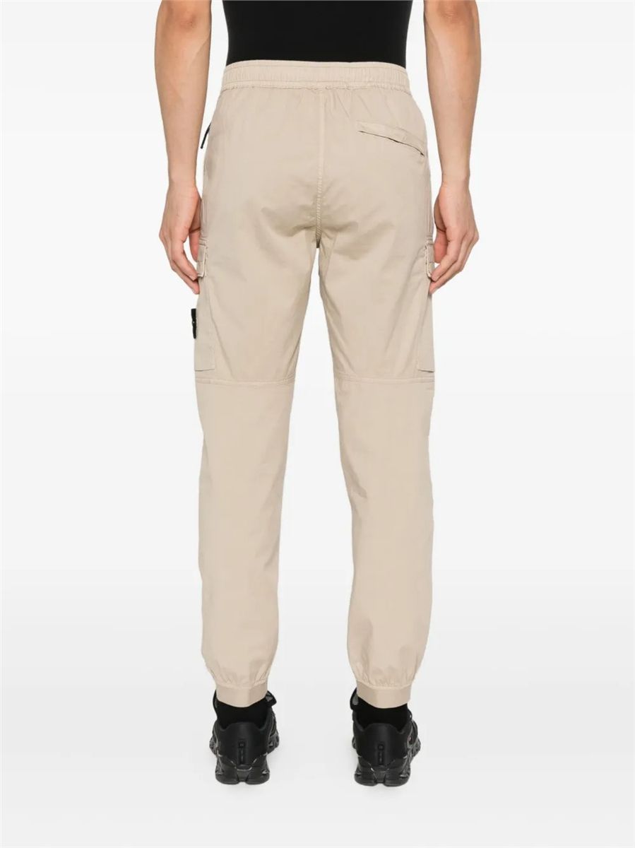 Regular-tapered-fit cargo trousers with zip pockets-STONE ISLAND-Verso