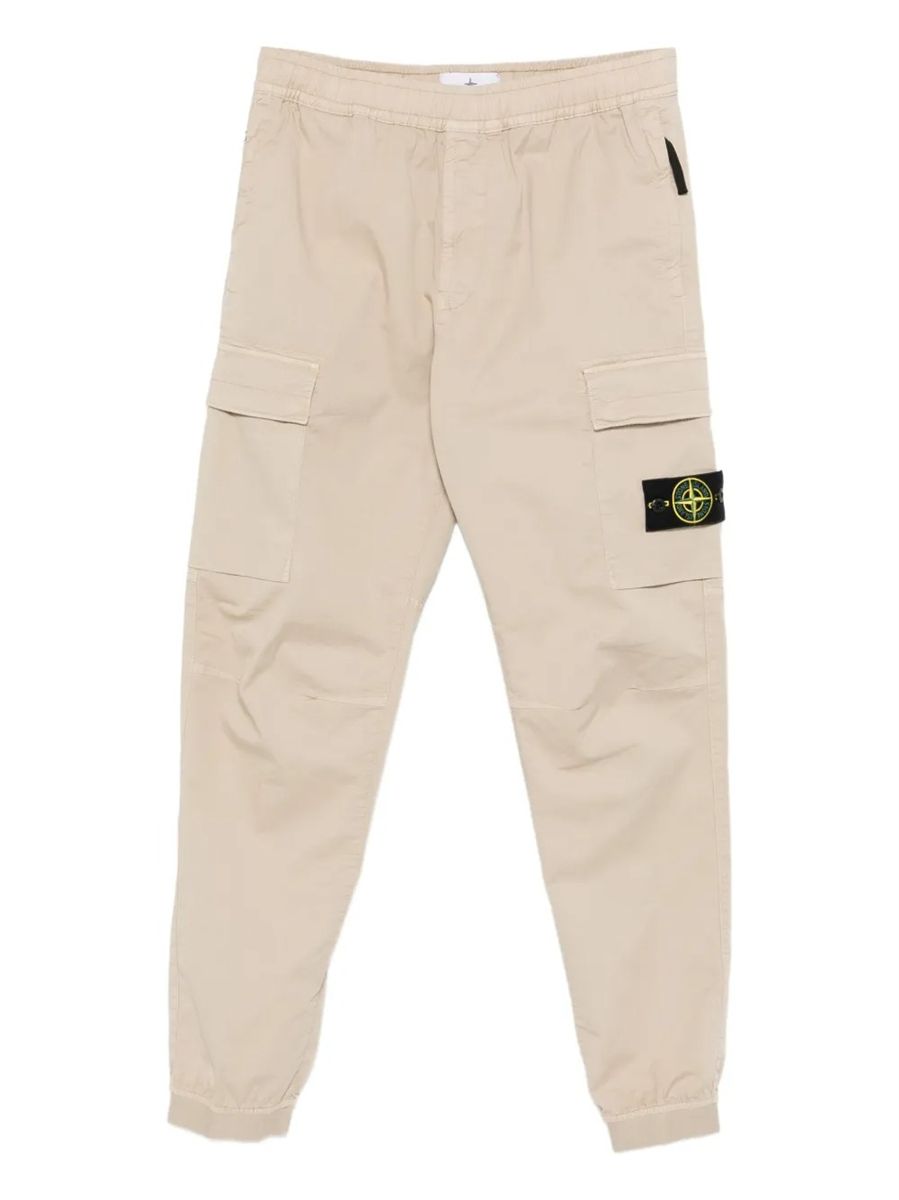 Regular-tapered-fit cargo trousers with zip pockets-STONE ISLAND-Verso
