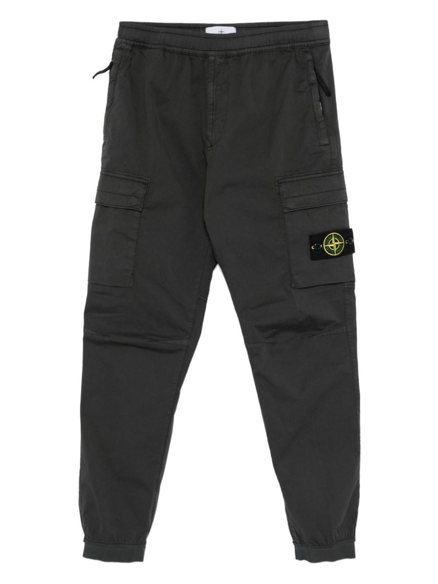 Regular-tapered-fit cargo trousers with zip pockets-STONE ISLAND-Verso