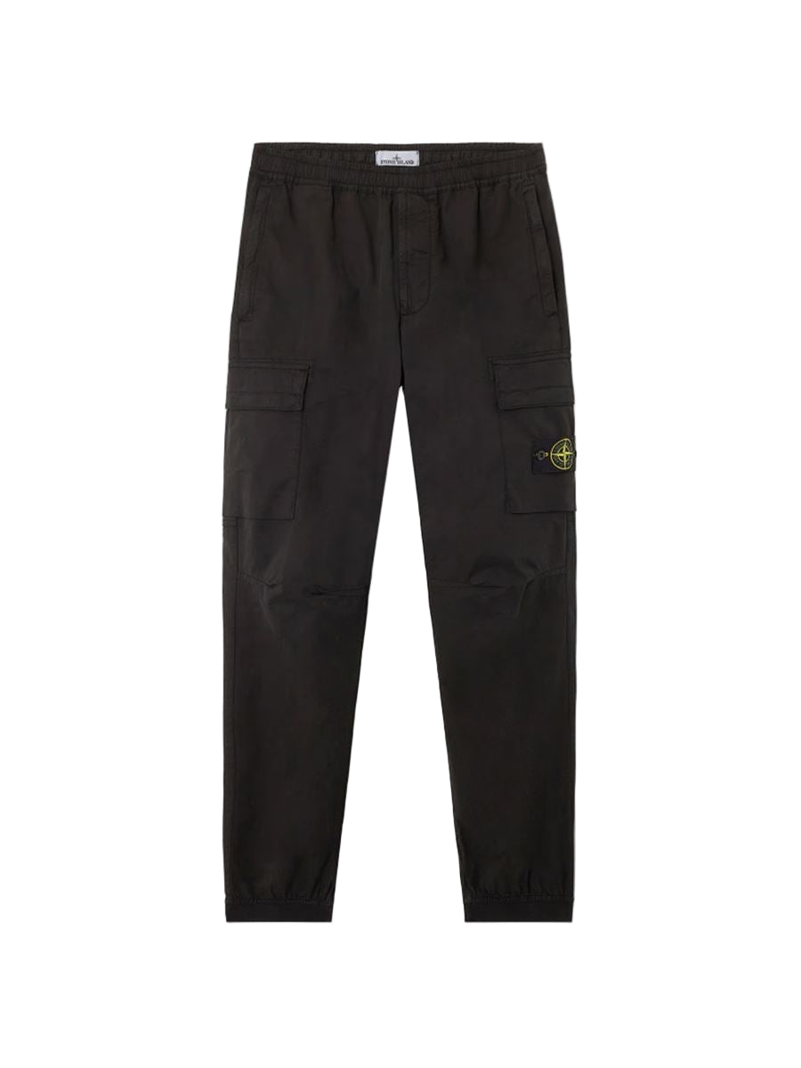 Regular-tapered-fit cargo trousers with zip pockets-STONE ISLAND-Verso