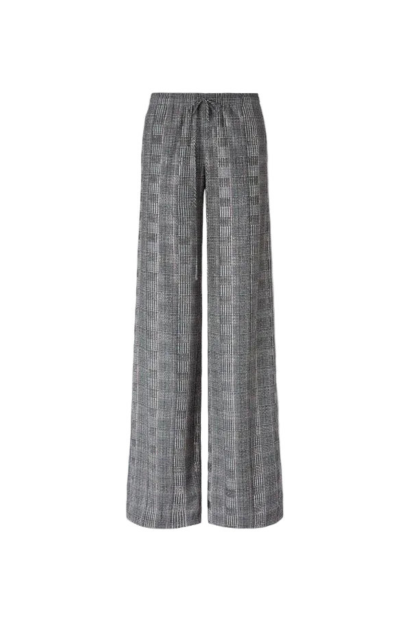 Relaxed tailored trousers in prince of wales-print marocain with crystals-ERMANNO SCERVINO-309465-42-Verso