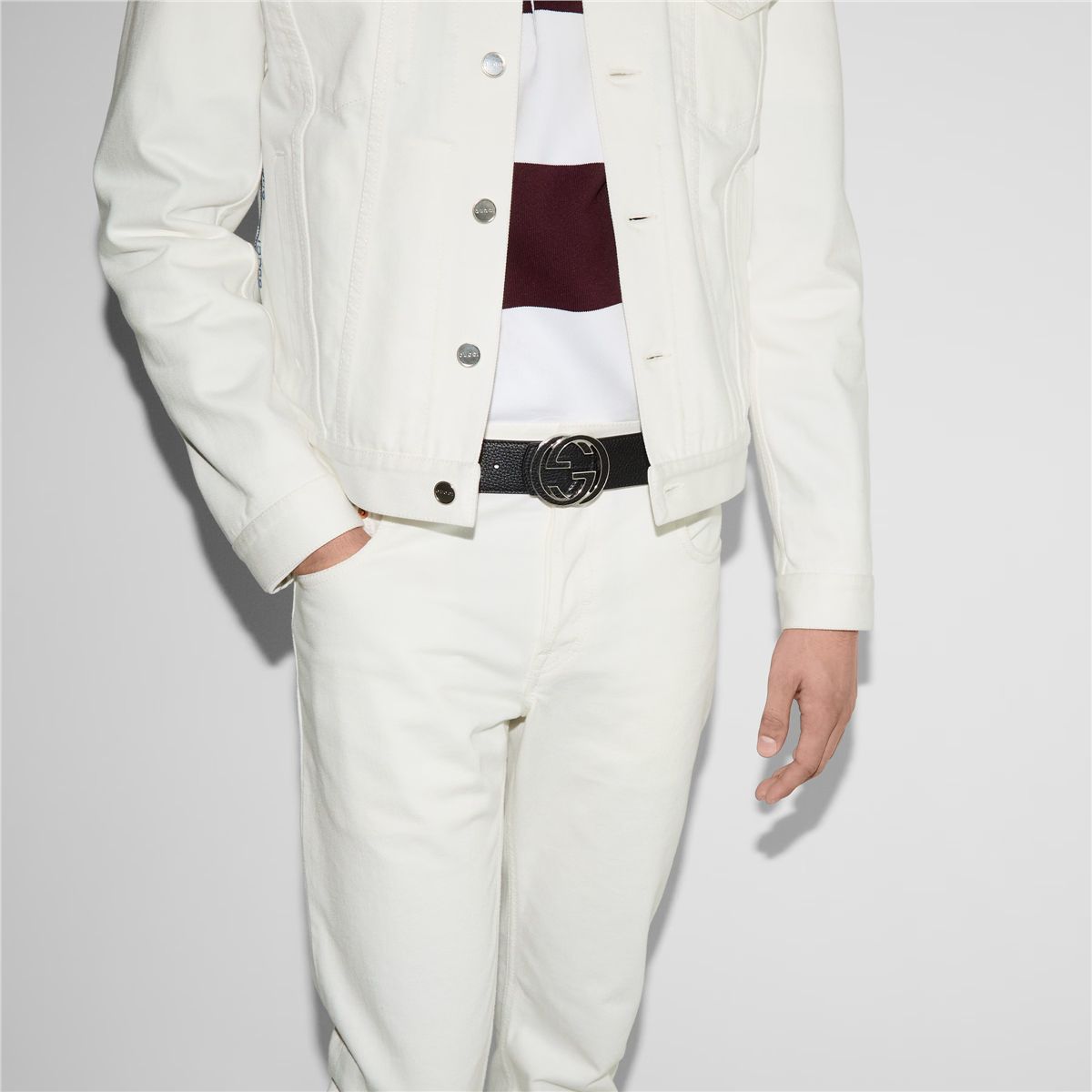 Reversible belt with interlocking g buckle-GUCCI-Verso