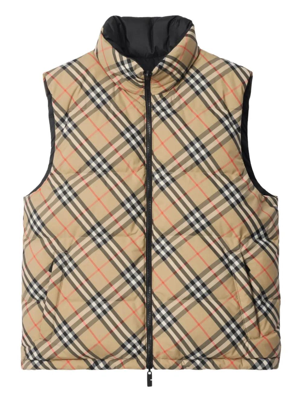 Reversible check puffer gilet-BURBERRY-Verso