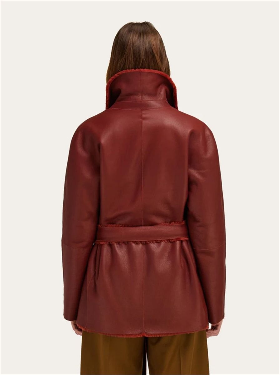 Reversible shearling jacket-FERRAGAMO-Verso