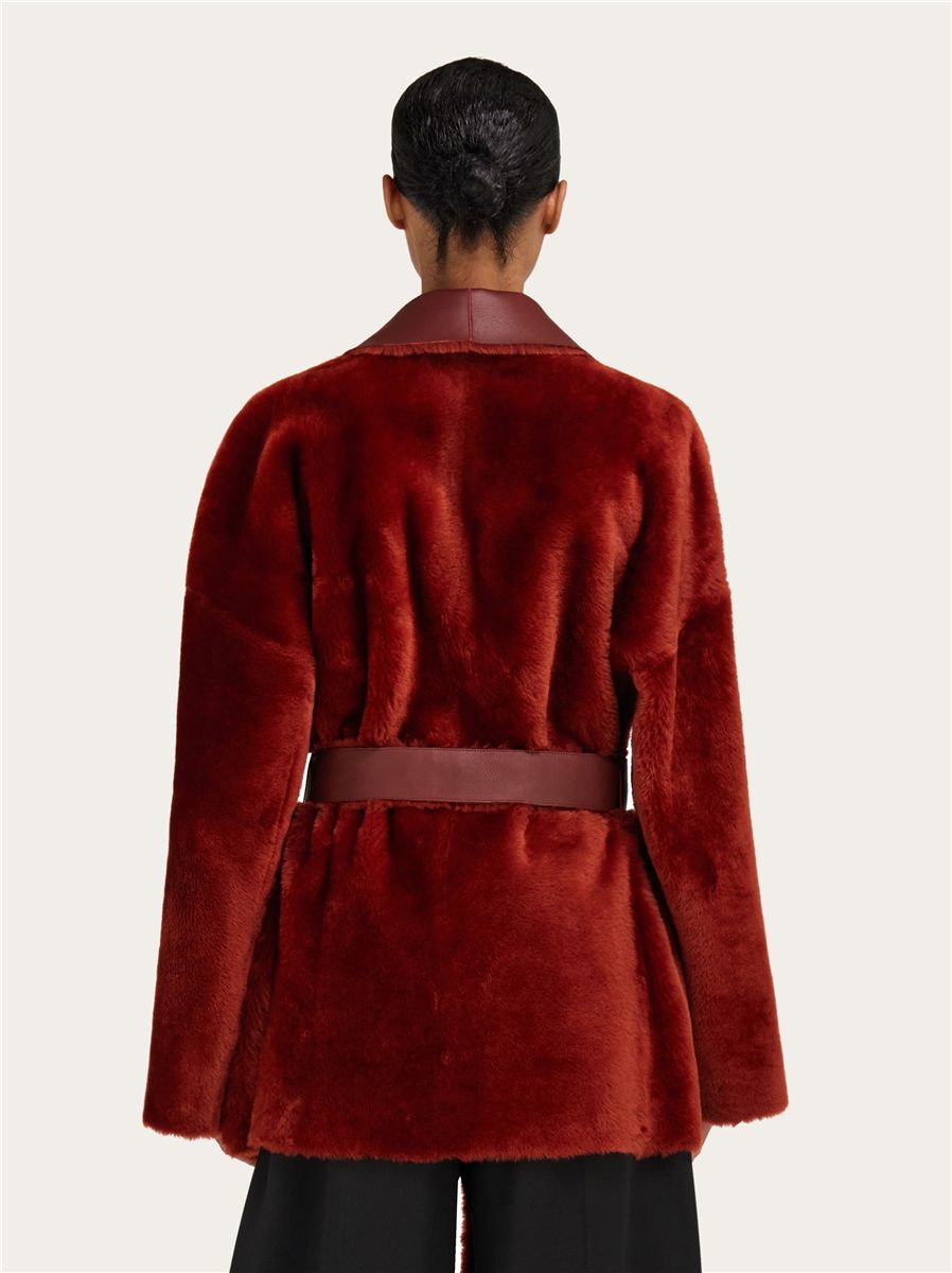 Reversible shearling jacket-FERRAGAMO-Verso