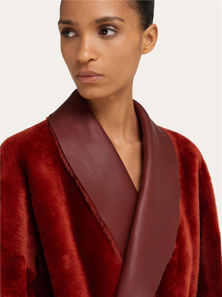 Reversible shearling jacket-FERRAGAMO-Verso