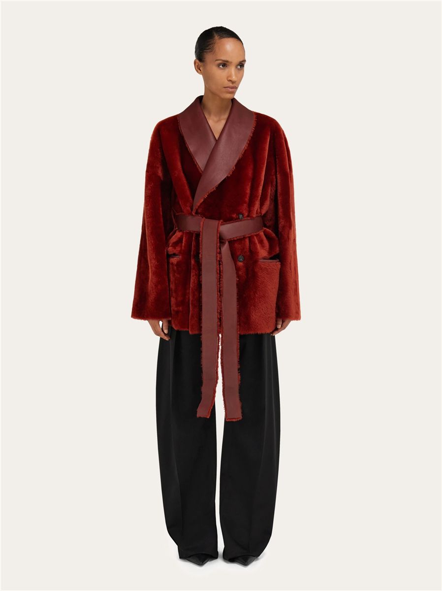 Reversible shearling jacket-FERRAGAMO-Verso
