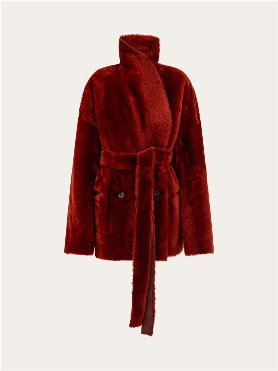 Reversible shearling jacket-FERRAGAMO-Verso