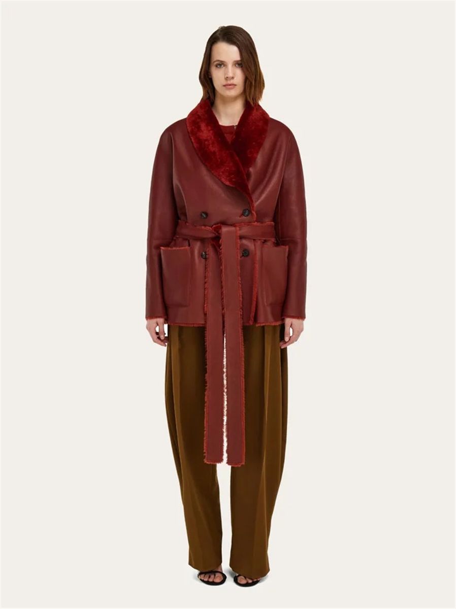 Reversible shearling jacket-FERRAGAMO-Verso