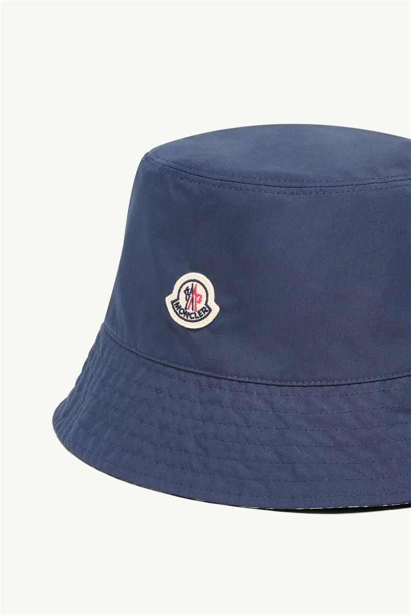 Reversible Striped Cotton Bucket Hat-MONCLER-Verso