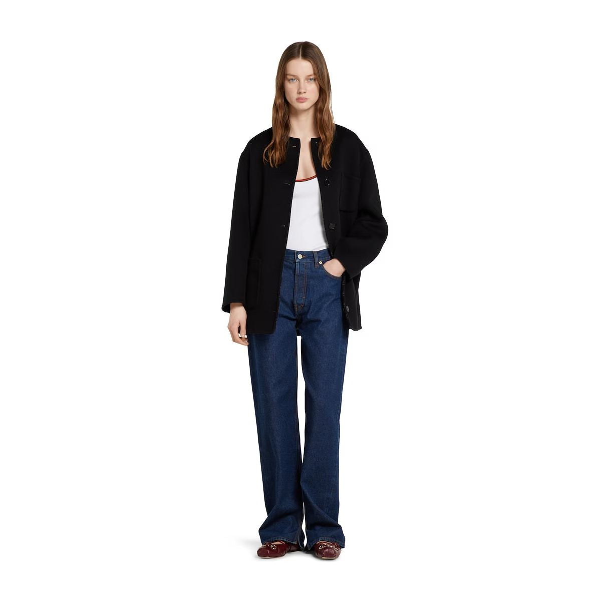 Reversible wool silk jacket-GUCCI-Verso