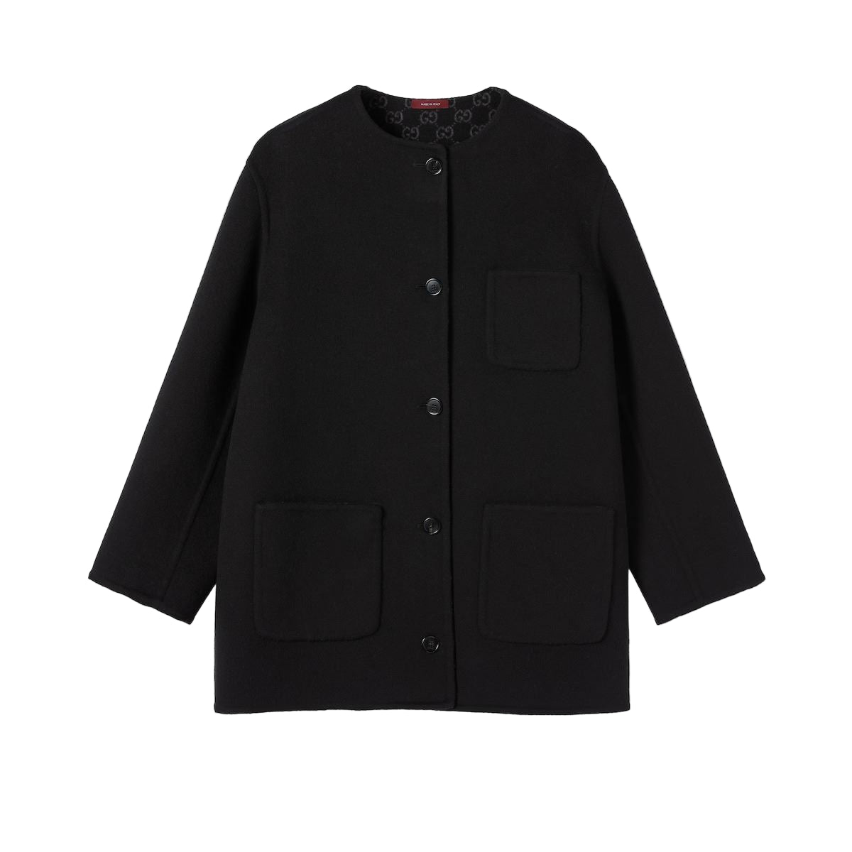 Reversible wool silk jacket-GUCCI-Verso
