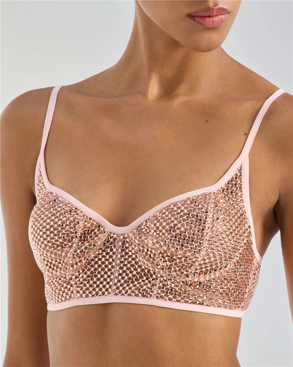 Rhinestone mesh top-GENNY-Verso