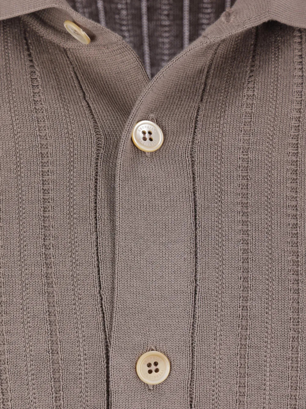 Ribbed buttoned shirt-BRUNELLO CUCINELLI-Verso