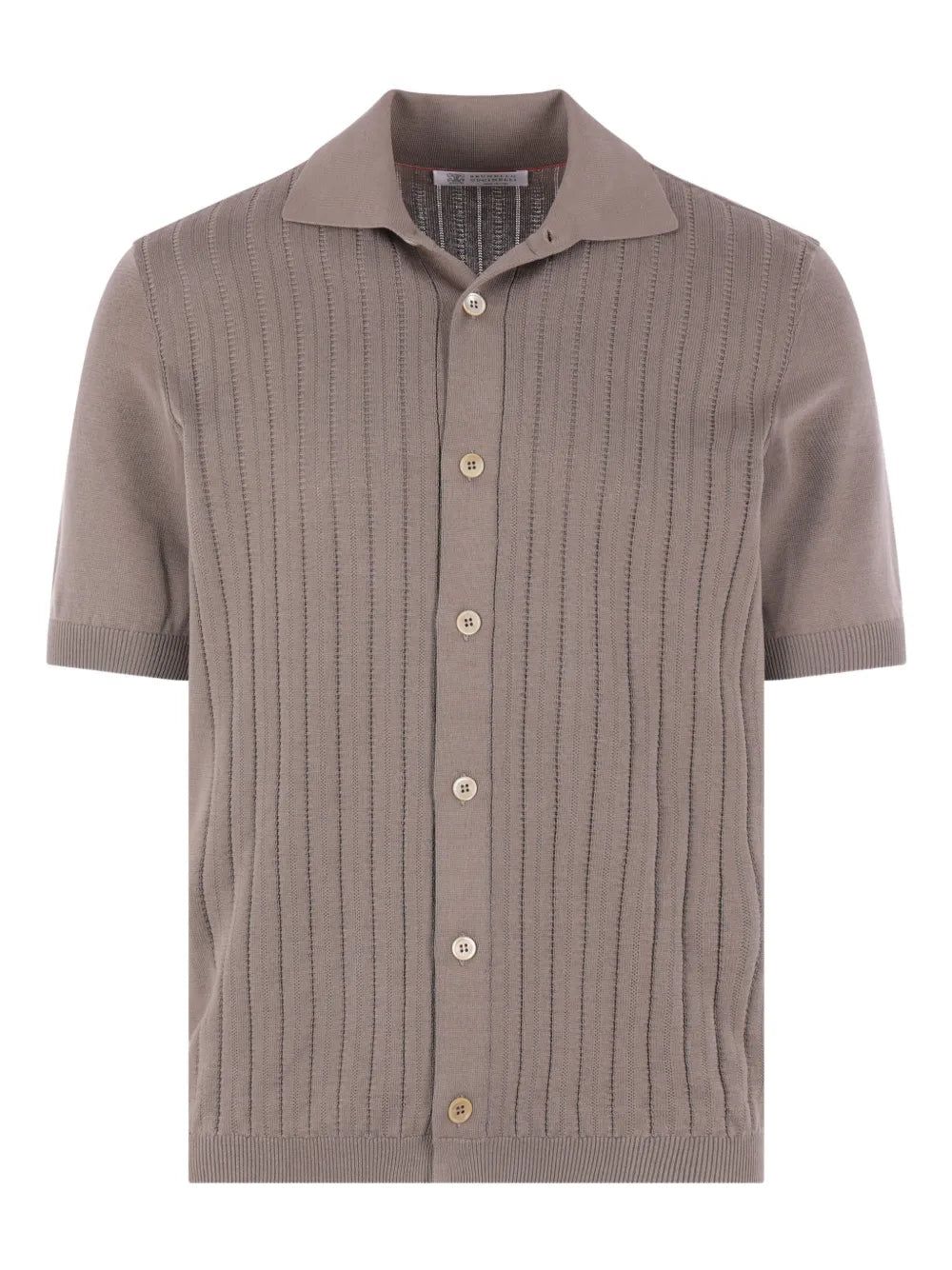 Ribbed buttoned shirt-BRUNELLO CUCINELLI-Verso