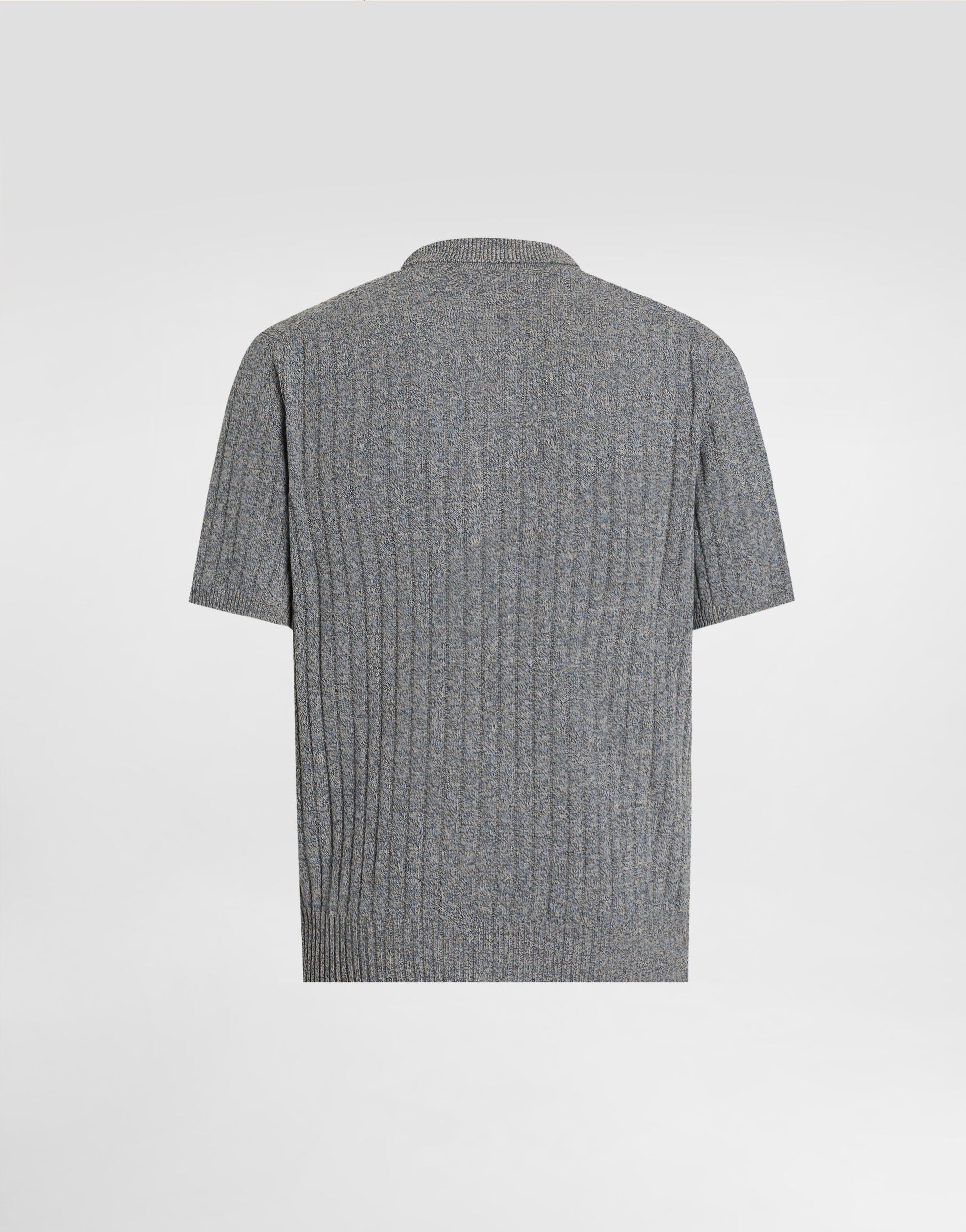 Ribbed Cotton and Linen Polo Shirt-DOLCE&GABBANA-Verso