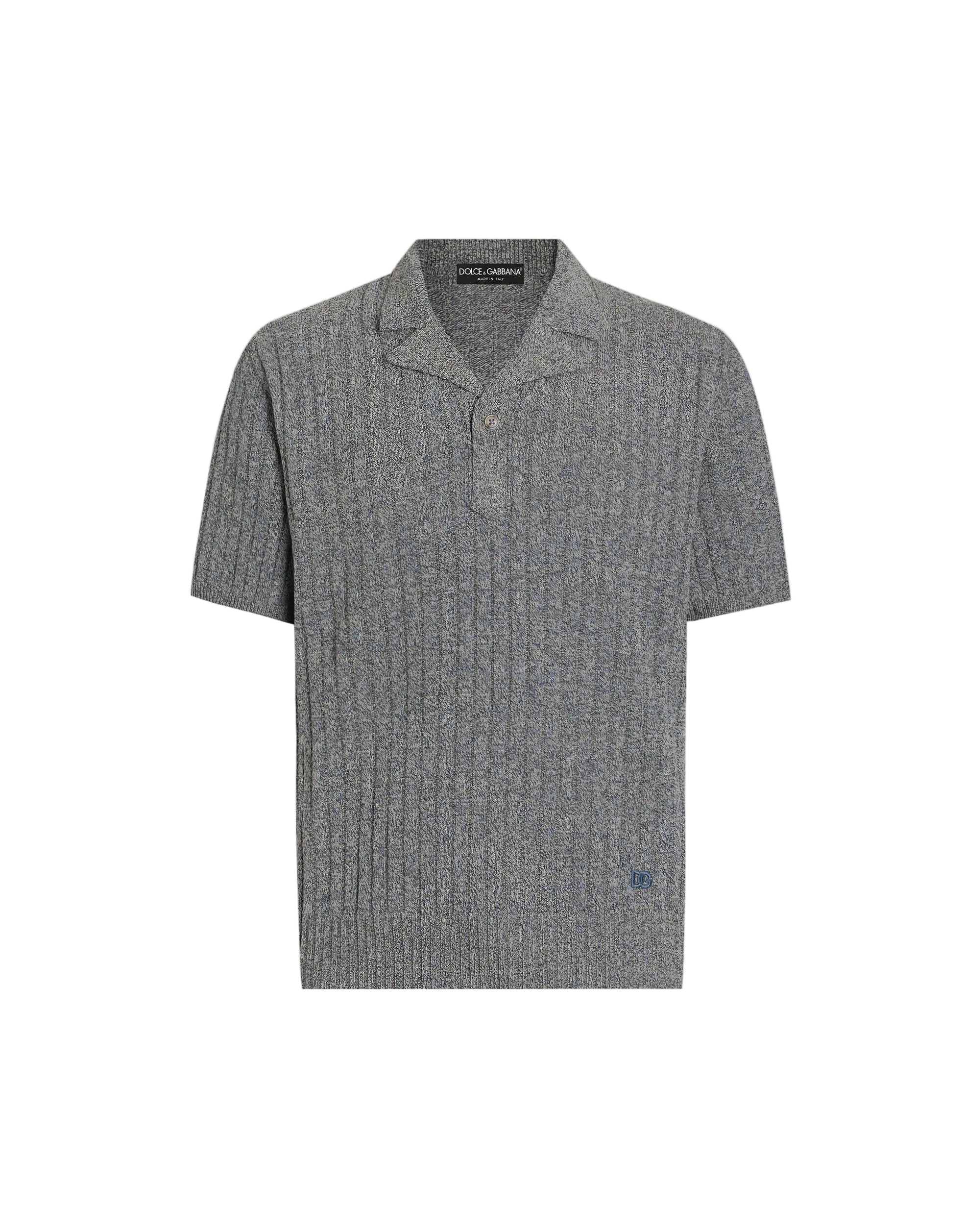 Ribbed Cotton and Linen Polo Shirt-DOLCE&GABBANA-304174-48-Verso
