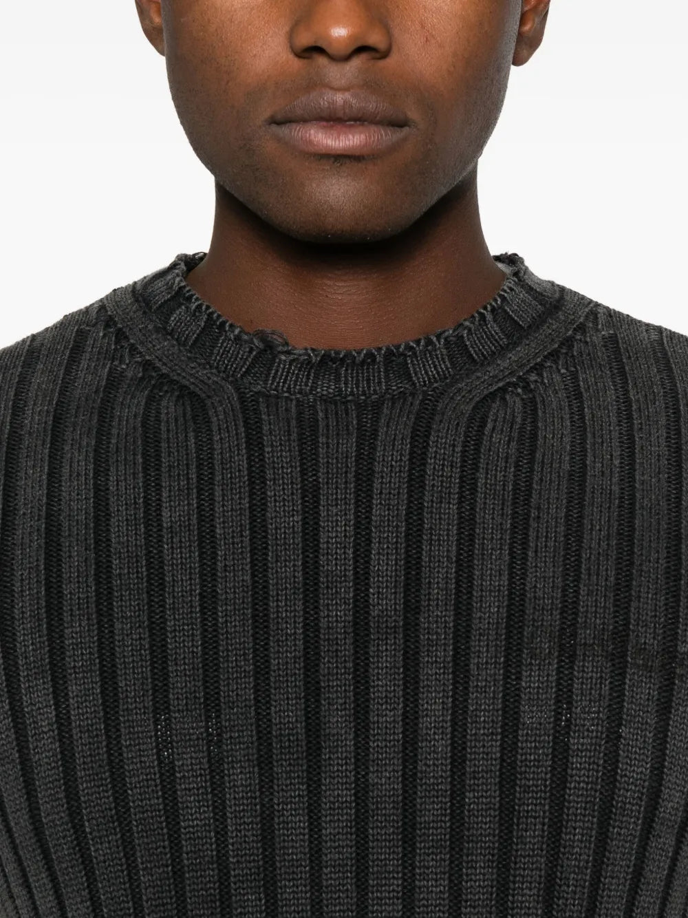 Ribbed distressed-finish sweater-OFF-WHITE-Verso