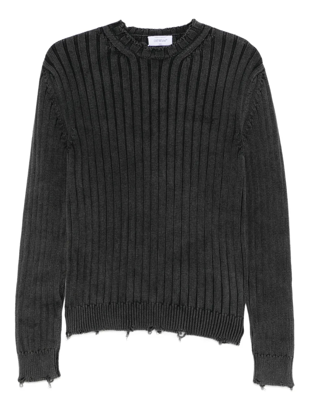 Ribbed distressed-finish sweater-OFF-WHITE-Verso