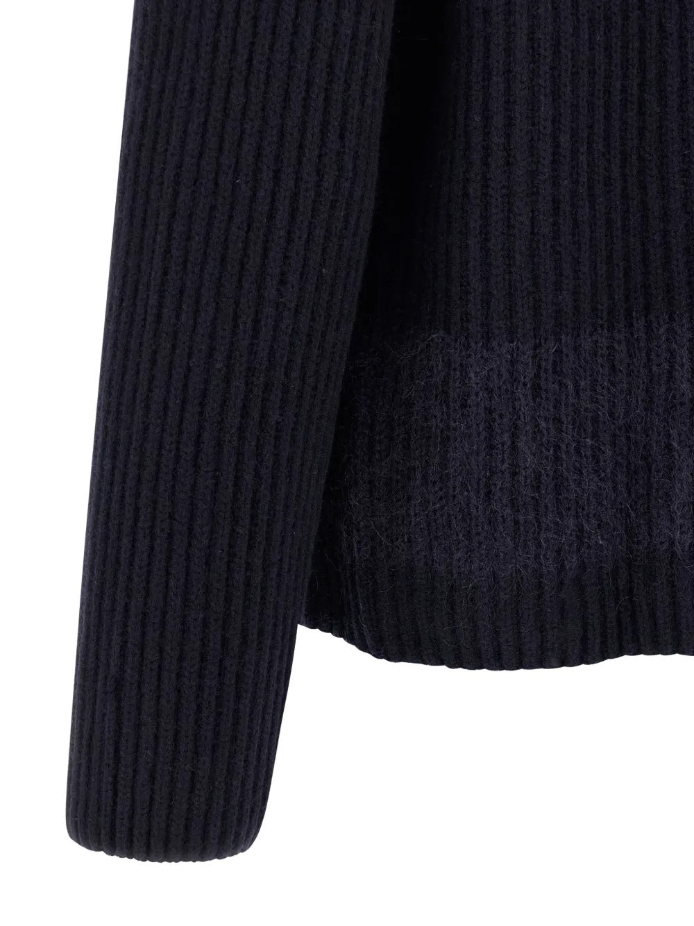 Ribbed High-neck Zip-front Cardigan-DSQUARED2-Verso