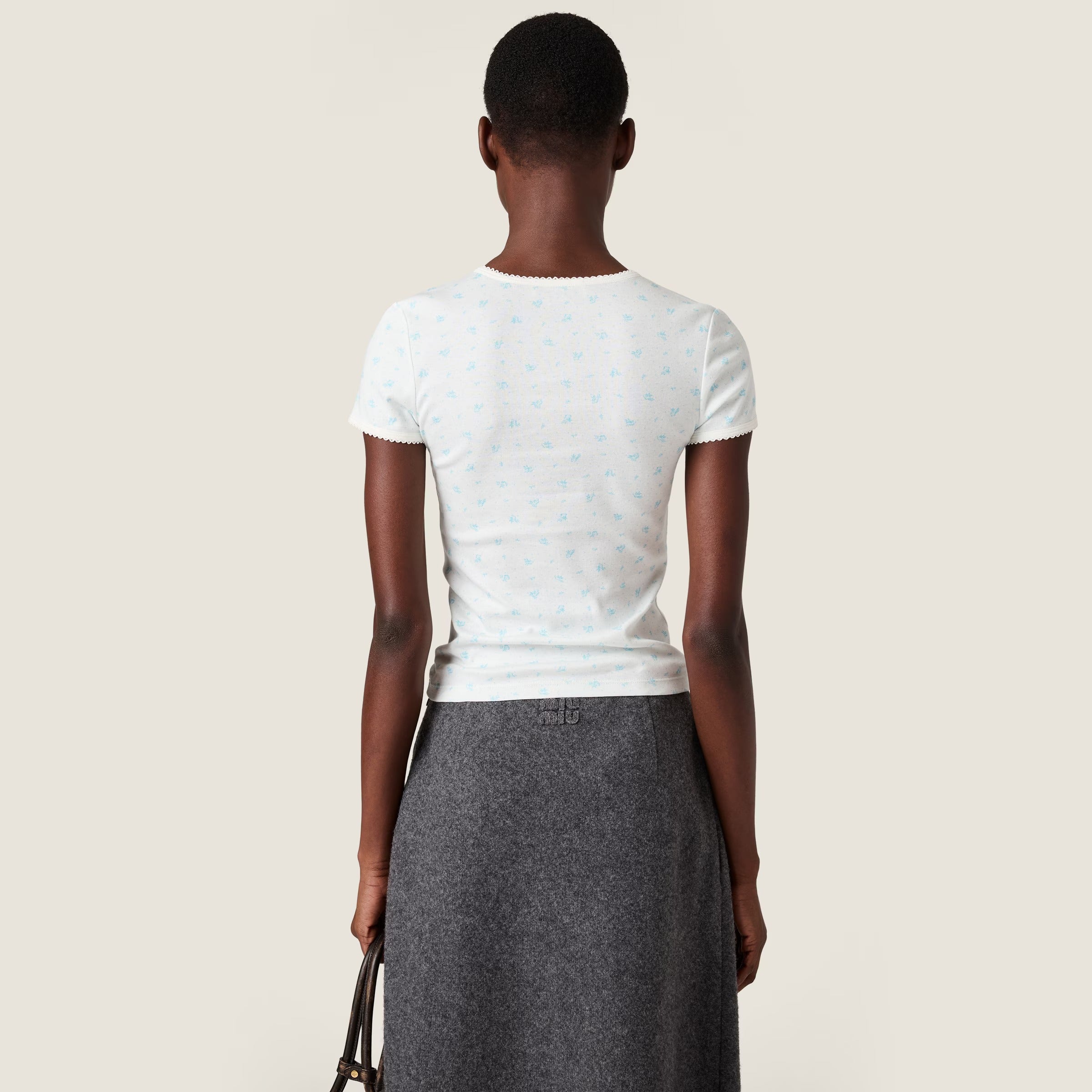 Ribbed jersey t-shirt-MIU MIU-Verso