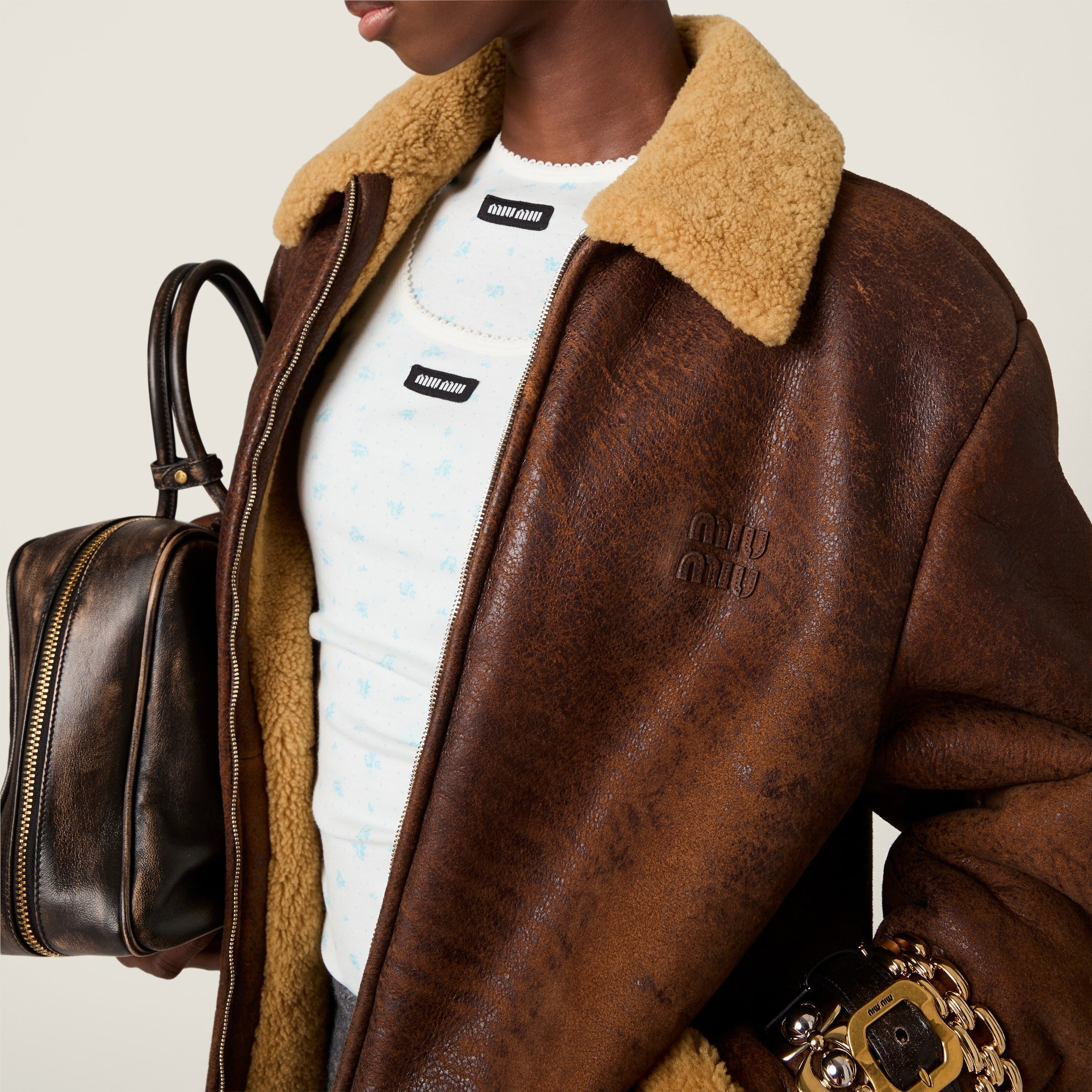 Ribbed jersey t-shirt-MIU MIU-Verso