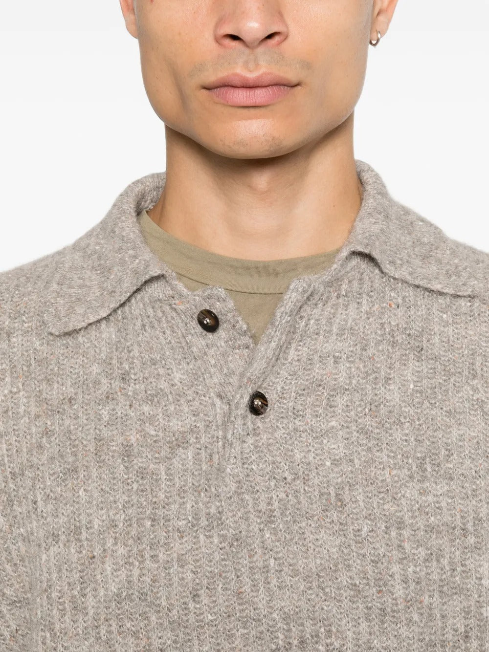 Amaranto ribbed-knit button-up sweater-AMARÁNTO-Verso