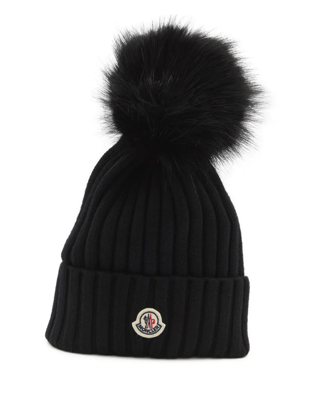 Ribbed knit pom-pom beanie-MONCLER-Verso
