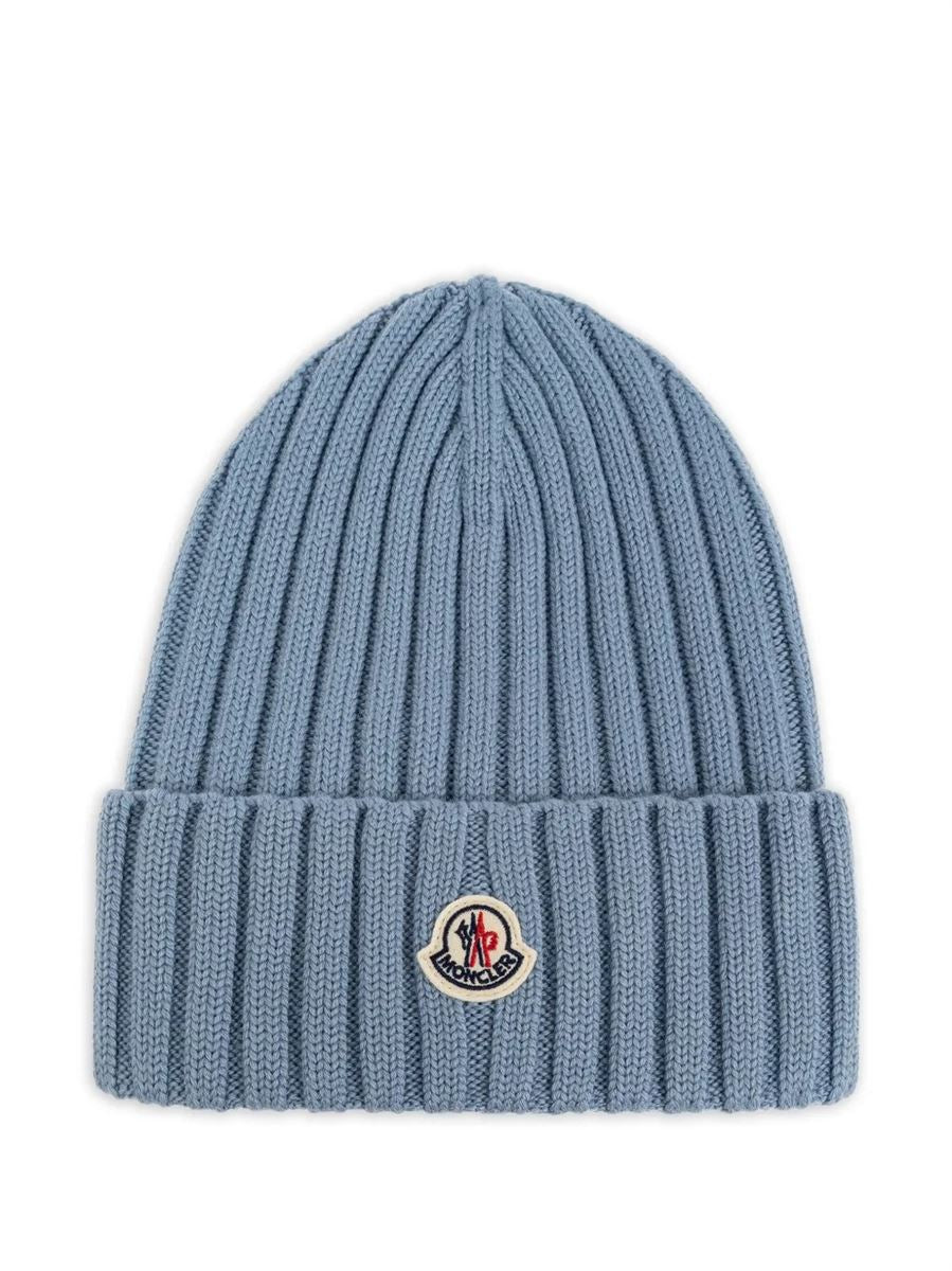 Ribbed-knit virgin wool beanie-MONCLER-Verso