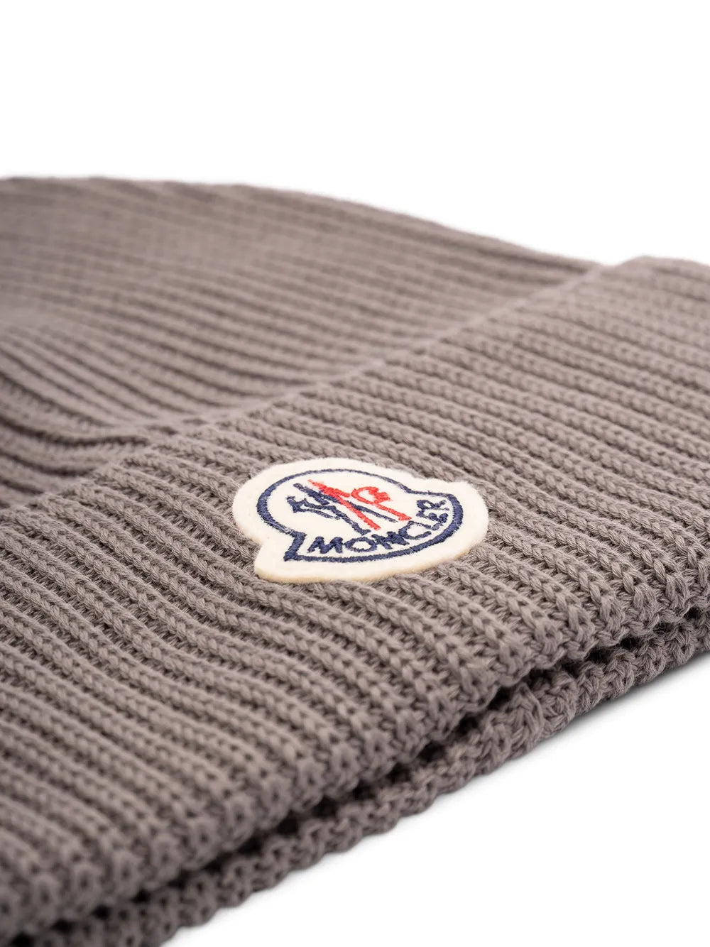 Ribbed logo-patch beanie hat-MONCLER-Verso