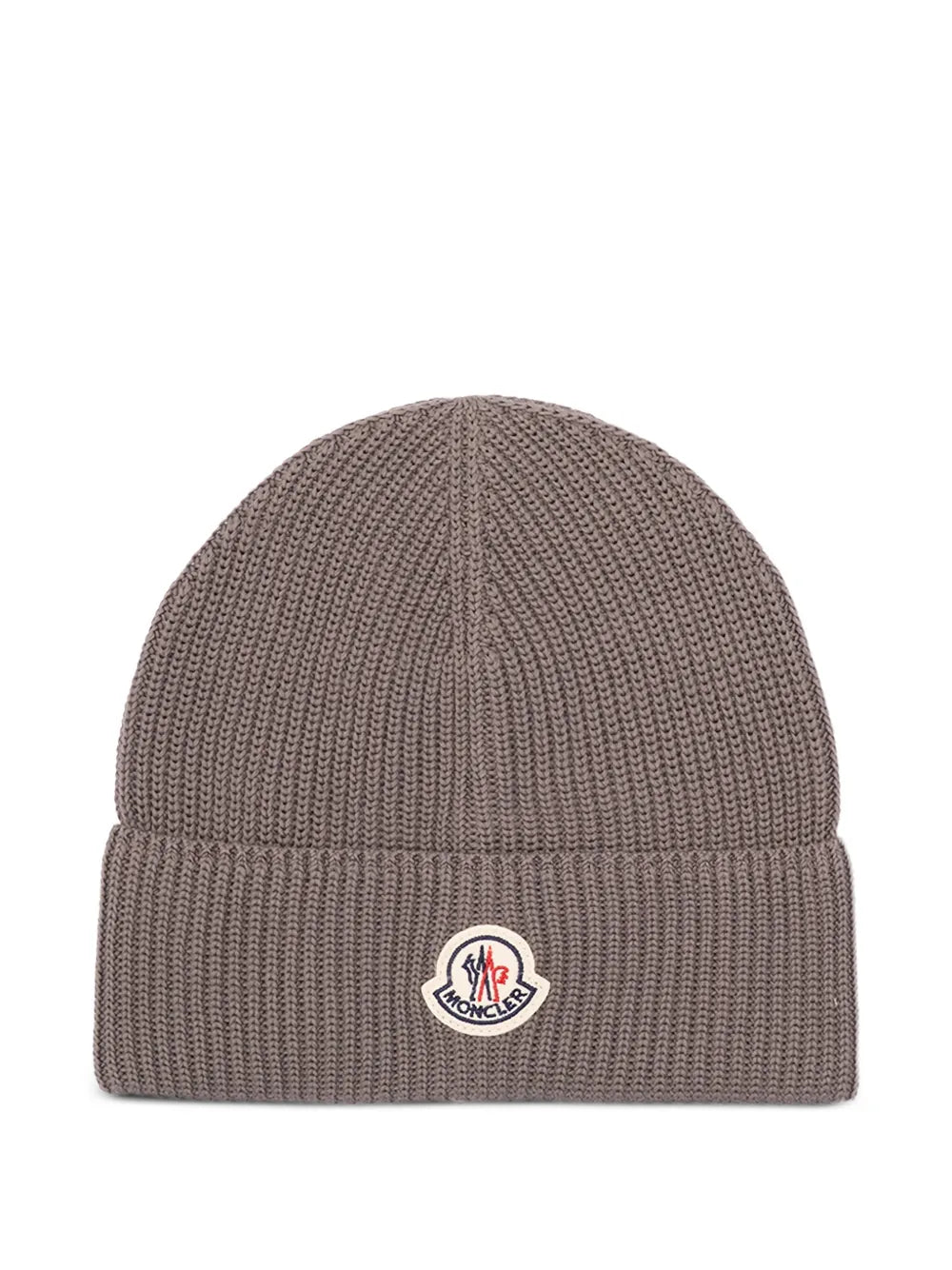Ribbed logo-patch beanie hat-MONCLER-Verso